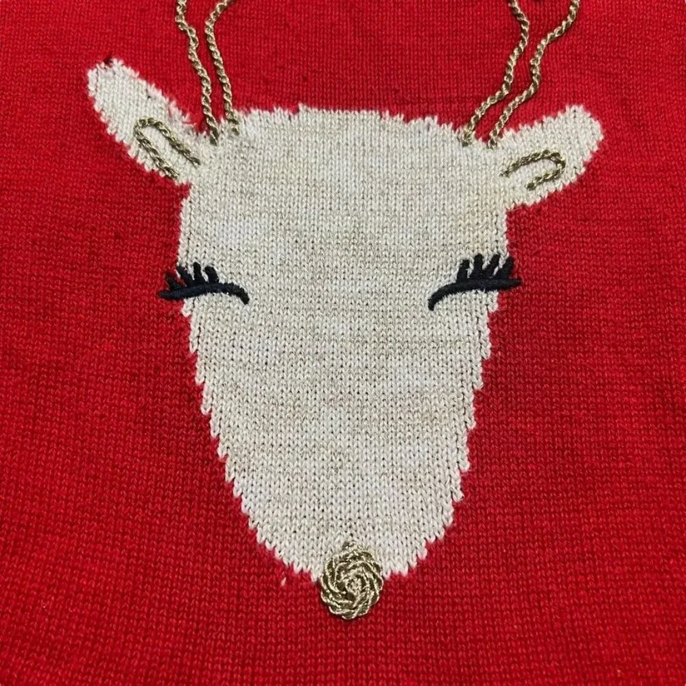 Gymboree 4Y Red Christmas Reindeer Sweater Dress